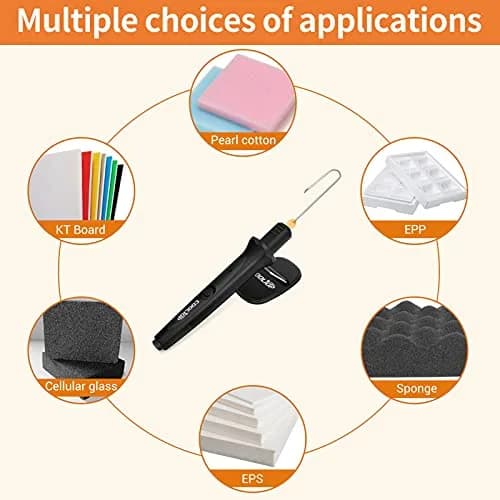 COOLTOP 18W Hot Wire Foam Cutter Kit with 3 Tips & Cleaning Pen | 6 inch (15cm) Stainless Steel Blade thumbnail 6