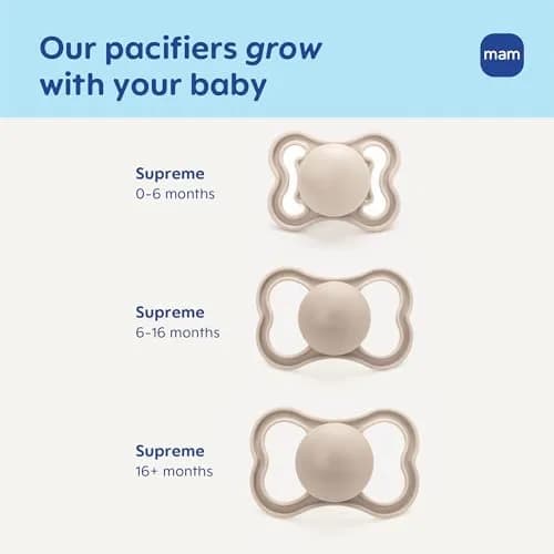 MAM Supreme Baby Pacifier 16+ Mths Glow-in-the-Dark 2-Pack | Developed with Orthodontists & Pediatric Dentists thumbnail 5