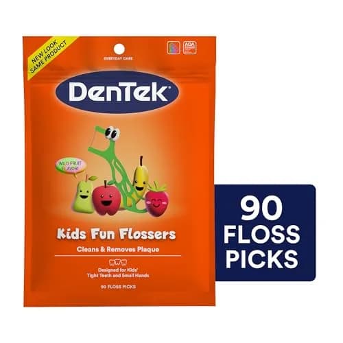 DenTek Kids Fun Flossers Wild Fruit Flavor 90 Count | ADA Accepted Floss Picks for Kids Ages 10 and Under thumbnail 9