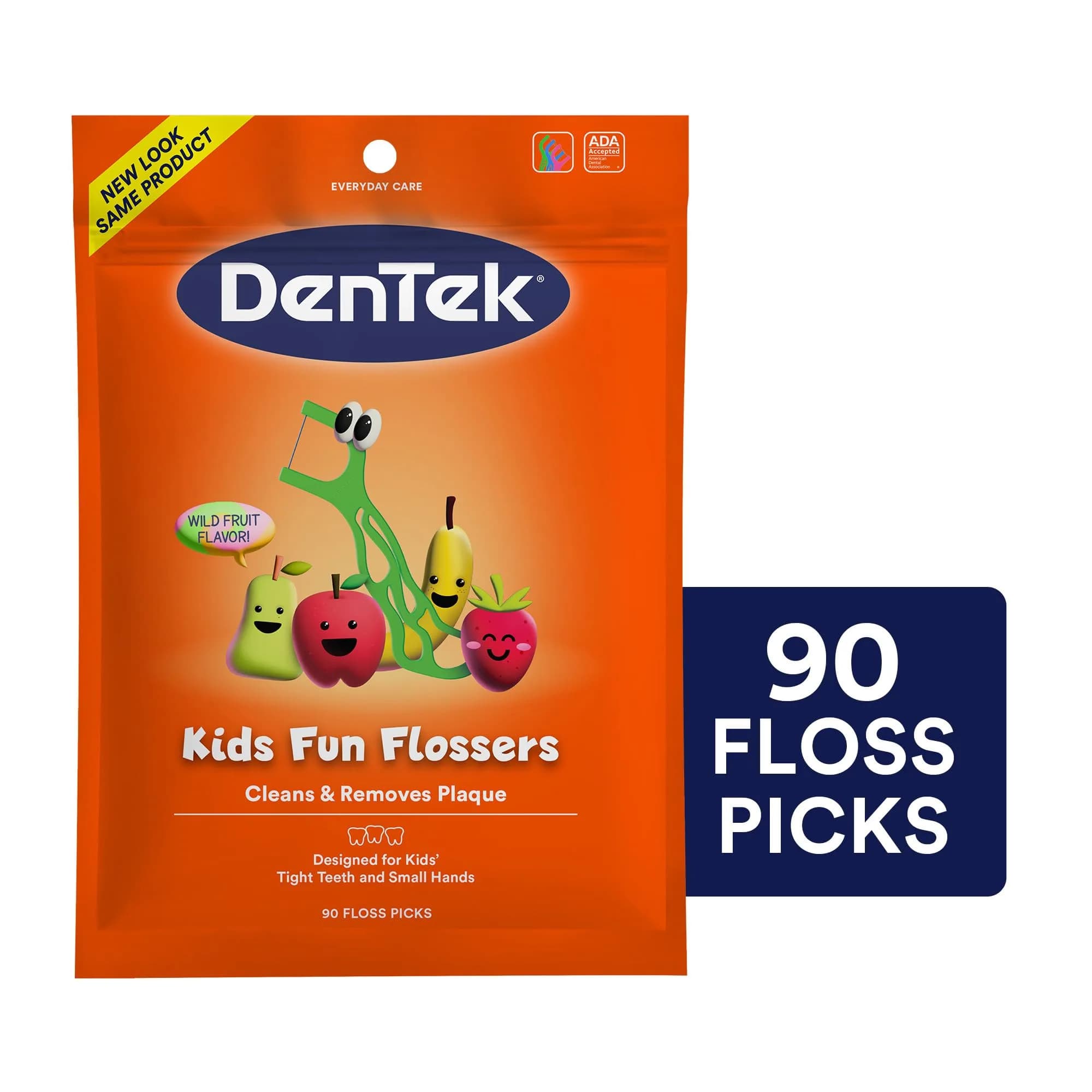 DenTek Kids Fun Flossers Wild Fruit Flavor 90 Count | ADA Accepted Floss Picks for Kids Ages 10 and Under - view 9