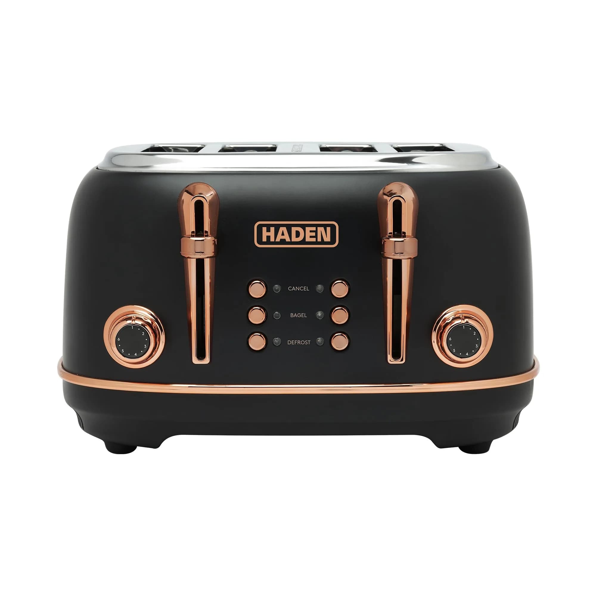 HADEN Heritage 4-Slice Toaster with Extra Wide Slots | Retro Stainless Steel Design & Adjustable Browning (70-120 chars) - main product image
