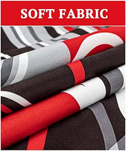 Asrnten Red and Black Abstract Geometric Throw Pillow Covers 45x45 cm (18x18 Inches) Set of 4 | Modern Decorative Cushion Cases for Sofa Couch thumbnail 3