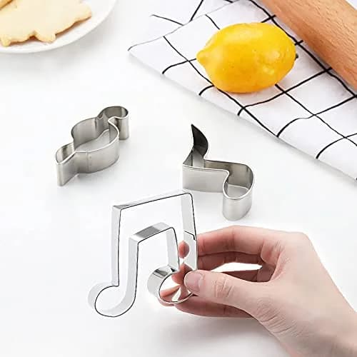 azflyife Music Note Cookie Cutter Shapes Set - 8 Pieces Stainless Steel Musical Instruments | Perfect for Baking & Parties thumbnail 3