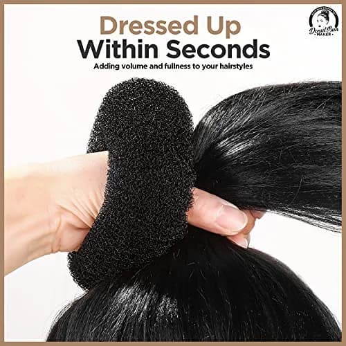 Teenitor Black Hair Donut Bun Maker Set | Extra-large, Large, Medium, Small Sizes with 20 Bobby Pins thumbnail 6