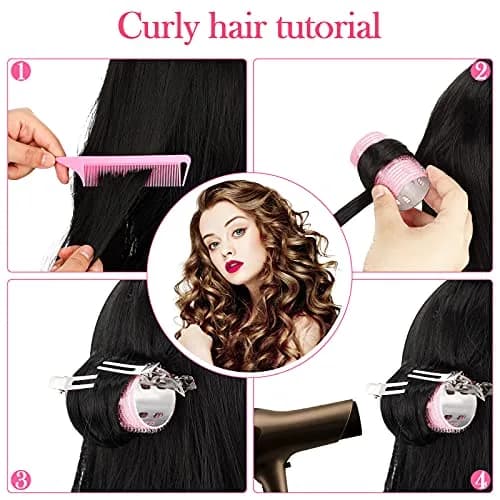 Willbond Self Grip Hair Rollers 37 pcs | Pink Series for Wavy & Curly Styles thumbnail 5