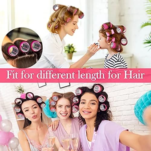 Willbond Self Grip Hair Rollers 37 pcs | Pink Series for Wavy & Curly Styles thumbnail 6