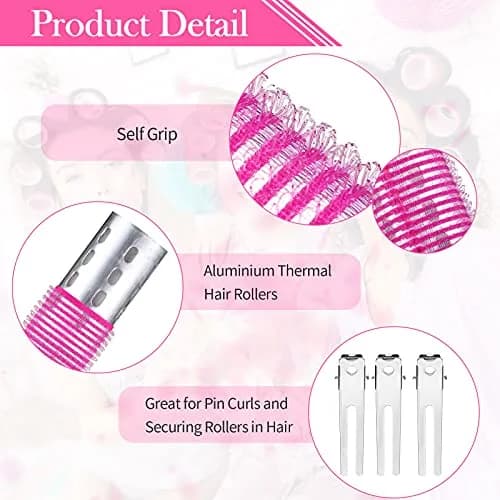 Willbond Self Grip Hair Rollers 37 pcs | Pink Series for Wavy & Curly Styles thumbnail 2