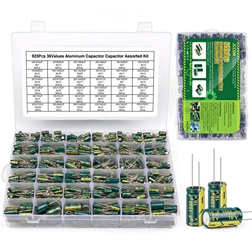 BEEYUIHF Aluminum Electrolytic Capacitor Assortment Kit 925Pcs (1uF-1500uF, 10V-63V) | Radial Lead, -40 to +105°C, 2000+ Hour Life thumbnail 1
