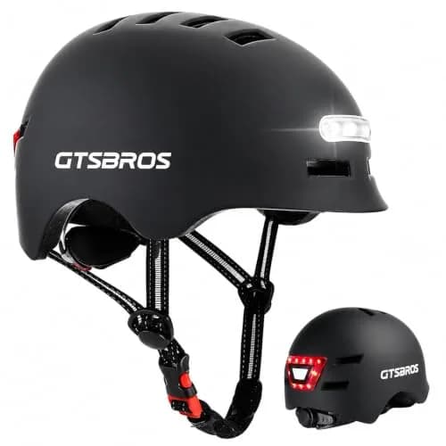 GTSBROS Adult Bike Helmet with Light - Adjustable Mountain & Road Cycling Helmet for Men Women | 56.5-59.5CM thumbnail 1