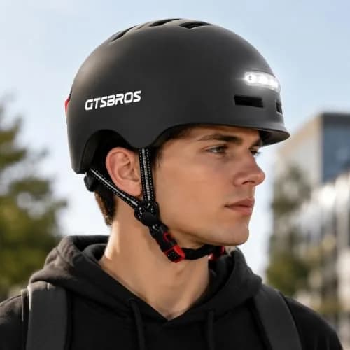 GTSBROS Adult Bike Helmet with Light - Adjustable Mountain & Road Cycling Helmet for Men Women | 56.5-59.5CM thumbnail 6