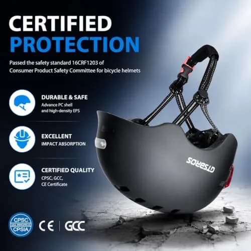GTSBROS Adult Bike Helmet with Light - Adjustable Mountain & Road Cycling Helmet for Men Women | 56.5-59.5CM thumbnail 3