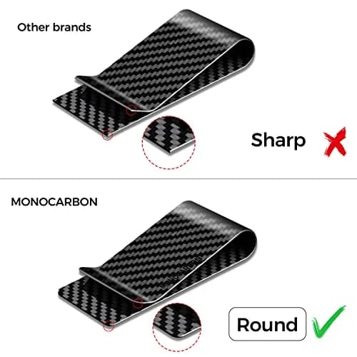 MONOCARBON Carbon Fiber Money Clip for Men | 2.8in (7.1cm) Slim Minimalist Wallet thumbnail 7