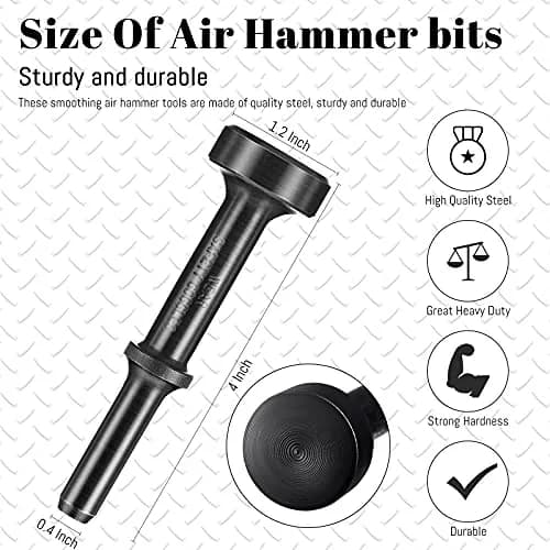 Mudder Smoothing Pneumatic Hammer Attachment 10x3x3 cm | Durable Steel Chisel for Demolition thumbnail 2