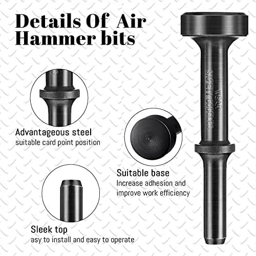 Mudder Smoothing Pneumatic Hammer Attachment 10x3x3 cm | Durable Steel Chisel for Demolition thumbnail 3