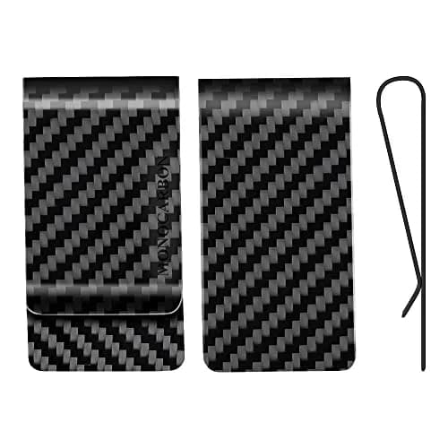 MONOCARCAR Carbon Fiber Money Clip Wallet for Men - Minimalist Money Holder - Strong Elastic Clip for Cash, Slim and Durable (Twill Glossy Black) thumbnail 9