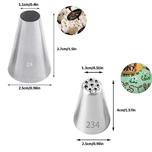 Bmaacye Large Icing Piping Tips Set for Cake Decorating,6 Tips | Stainless Steel Nozzles for Cake & Cookie Art thumbnail 4