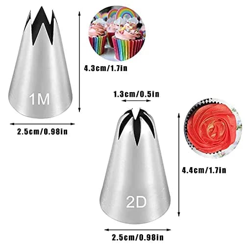 Bmaacye Large Icing Piping Tips Set for Cake Decorating,6 Tips | Stainless Steel Nozzles for Cake & Cookie Art thumbnail 2