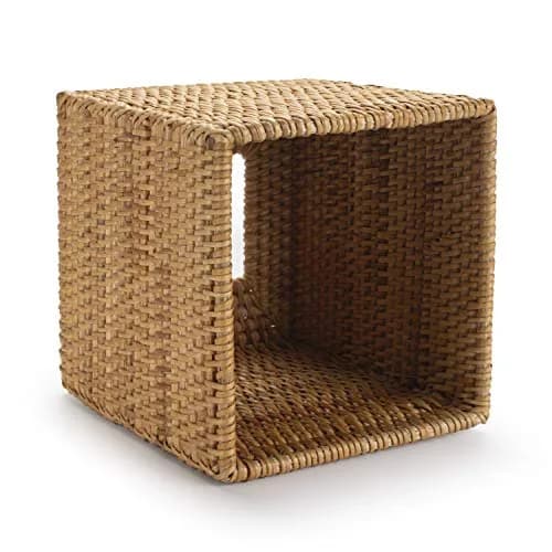 DECRAFTS Natural Rattan Square Tissue Box Cover 14cm (5.5x5.5x5.9 Inch) | Rustic Home Decor Organizer thumbnail 3