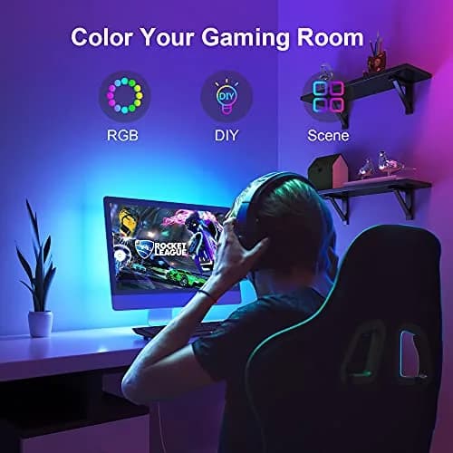 Nexillumi LED Strip Lights 5m (16.4ft) for 55-75 Inch TVs | App & Music Sync Ambient Lighting thumbnail 6