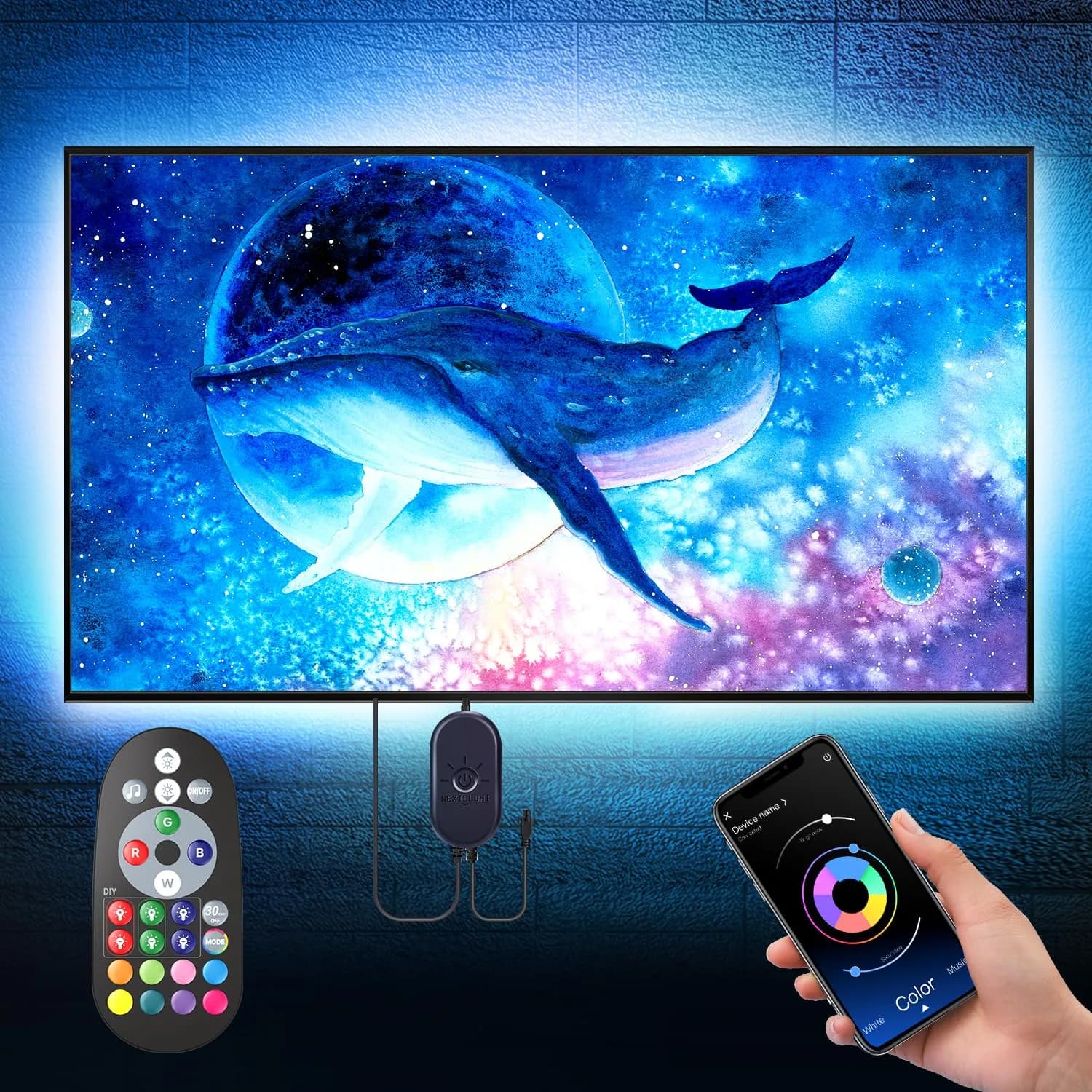 Nexillumi 16.4ft RGB LED Strip Lights for 55"-75" TVs | App & Remote Control - main product image