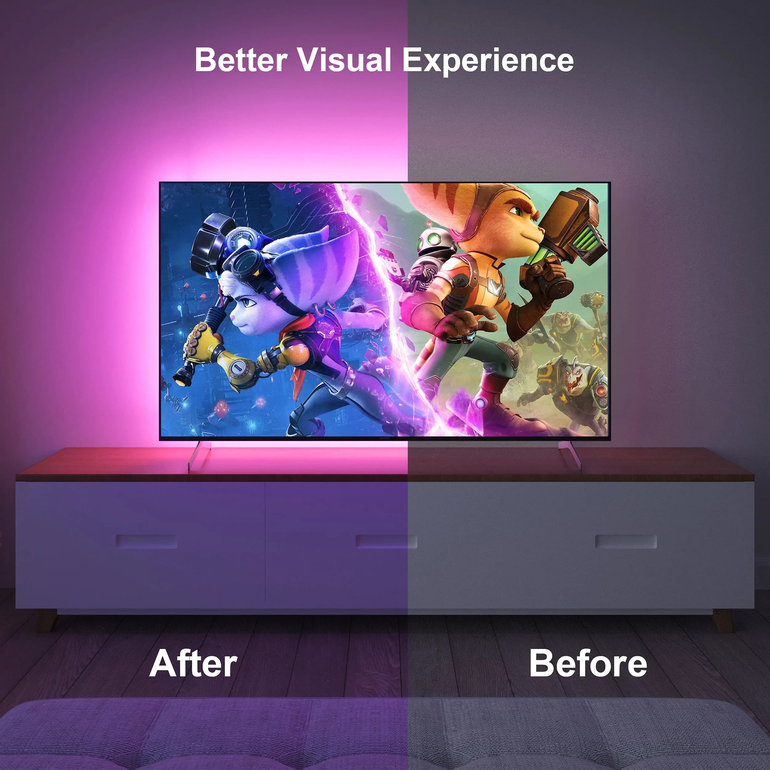 Nexillumi 16.4ft RGB LED Strip Lights for 55"-75" TVs | App & Remote Control - view 3