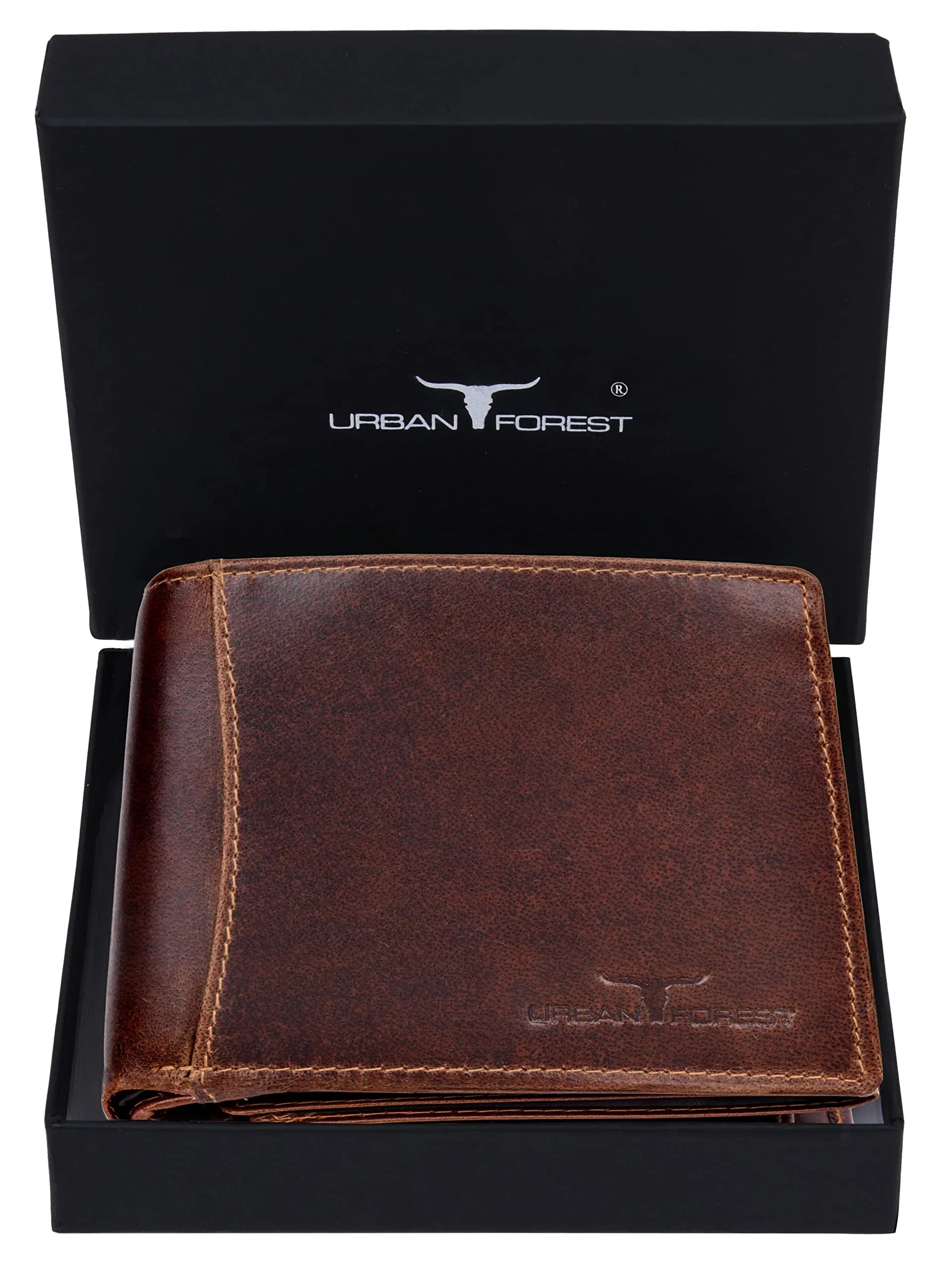 URBAN FOREST Oliver Leather Bifold Wallet for Men, Caramel Brown, 13 cm x 11 cm x 2.5 cm | RFID Protected - view 2