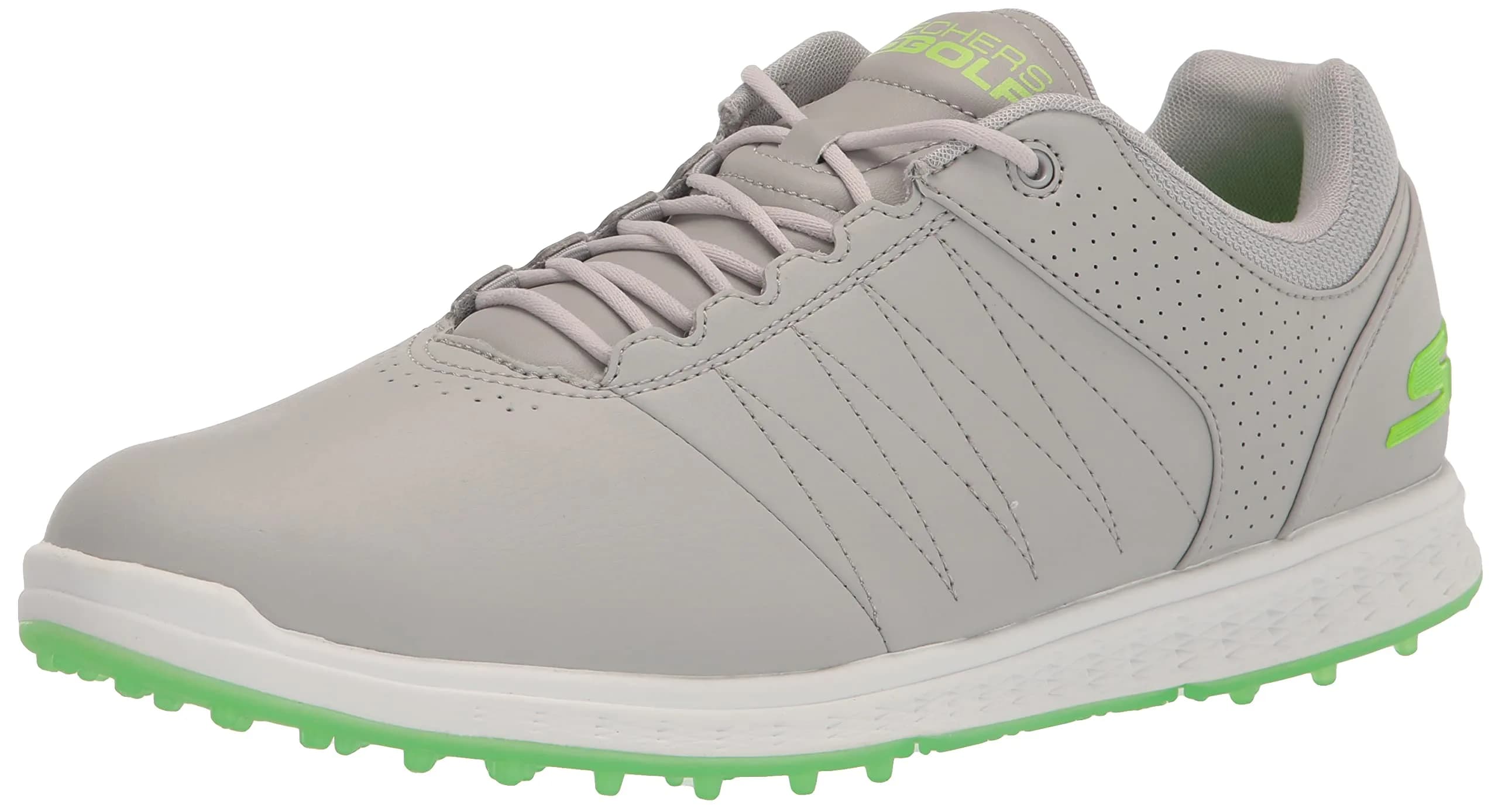 Skechers Men's Pivot Spikeless Golf Shoe Gray/Lime 27cm (13 US) | Water-Resistant Traction — Gray/Lime