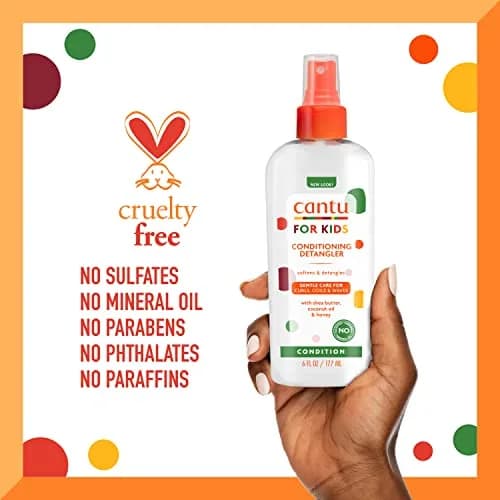 Cantu Care for Kids Conditioning Detangler Spray, 532ml (18 fl oz) | Gentle Formula for Delicate Curls thumbnail 5