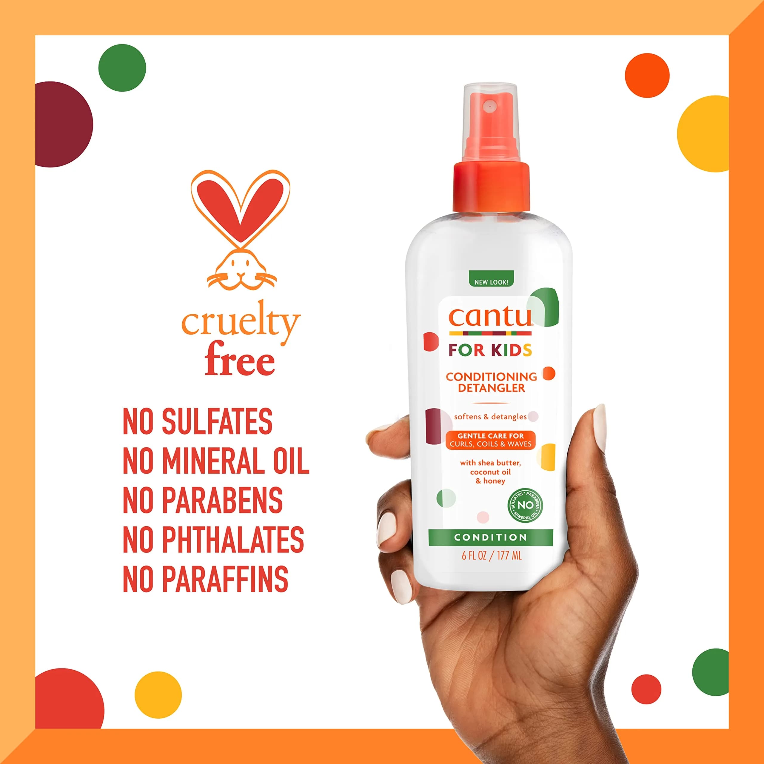 Cantu Care for Kids Conditioning Detangler Spray, 532ml (18 fl oz) | Gentle Formula for Delicate Curls - view 5
