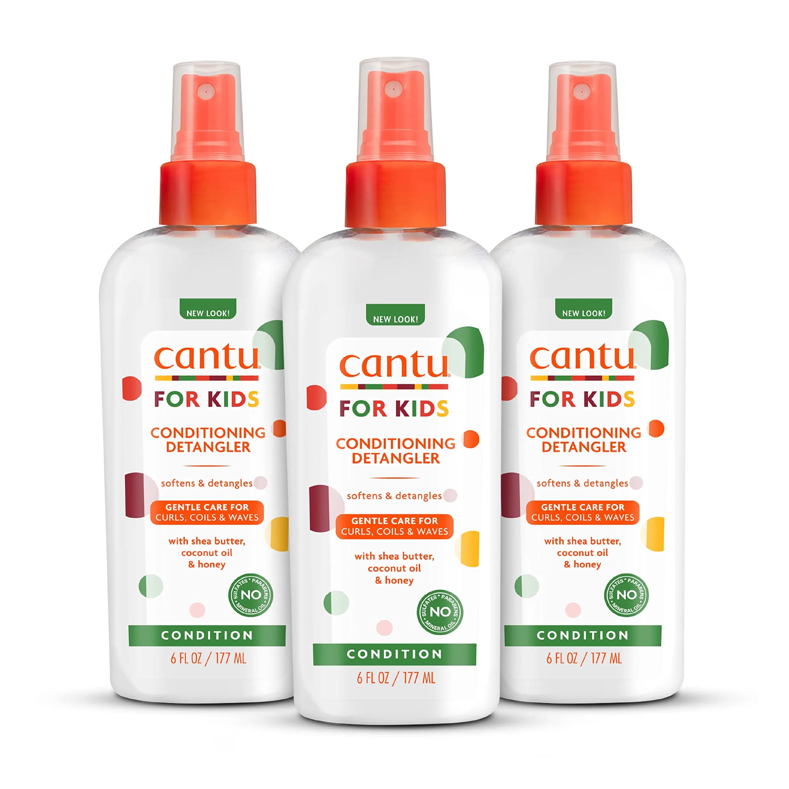 Cantu Care for Kids Conditioning Detangler Spray, 532ml (18 fl oz) | Gentle Formula for Delicate Curls