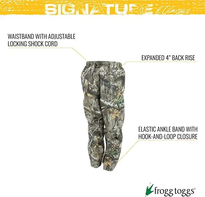 FROGG TOGGS Men's Pro Action Waterproof Pant - Long Realtree Edge | Breathable, Waterproof Rainwear for Outdoors thumbnail 4