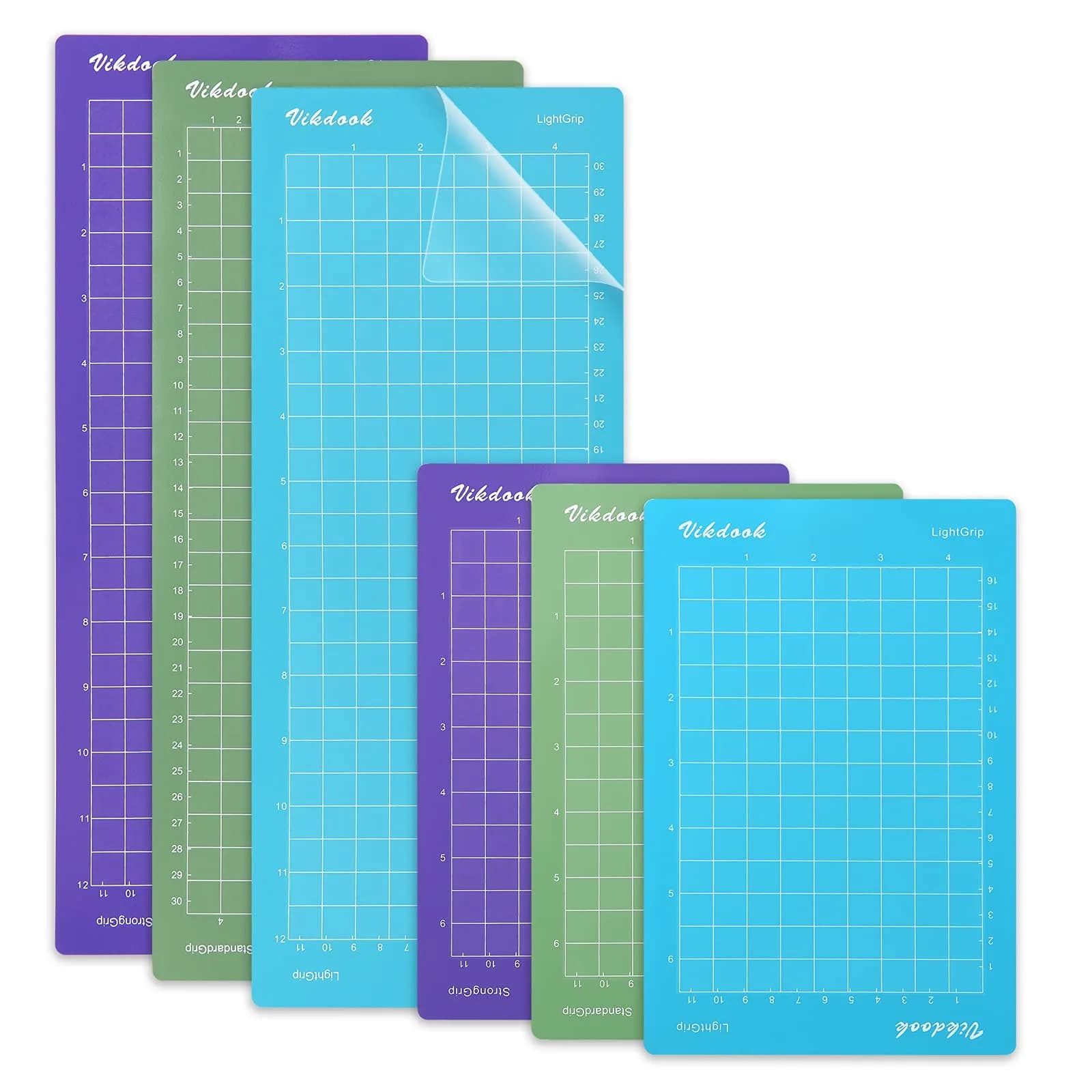 VIKDOOK Cutting Mat for Cricut Joy 4.5”x12” & 4.5”x6.5” Variety Grip 6-Pack | Sticky Adhesive Mats for Paper, Vinyl, Cardstock - main product image
