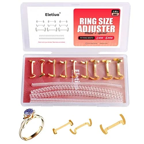 ELETIUO 13 Pack Filled Metal Ring Guard with 4 Sizes Spirals for Loose Rings | Invisible Adjustable Fit for Men & Women thumbnail 1