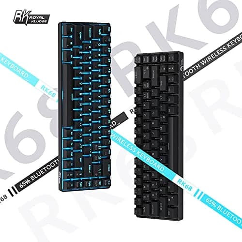 RK ROYAL KLUDGE RK68 Wireless Mechanical Keyboard 65% Compact Bluetooth Gaming Keyboard with Red Switches thumbnail 9