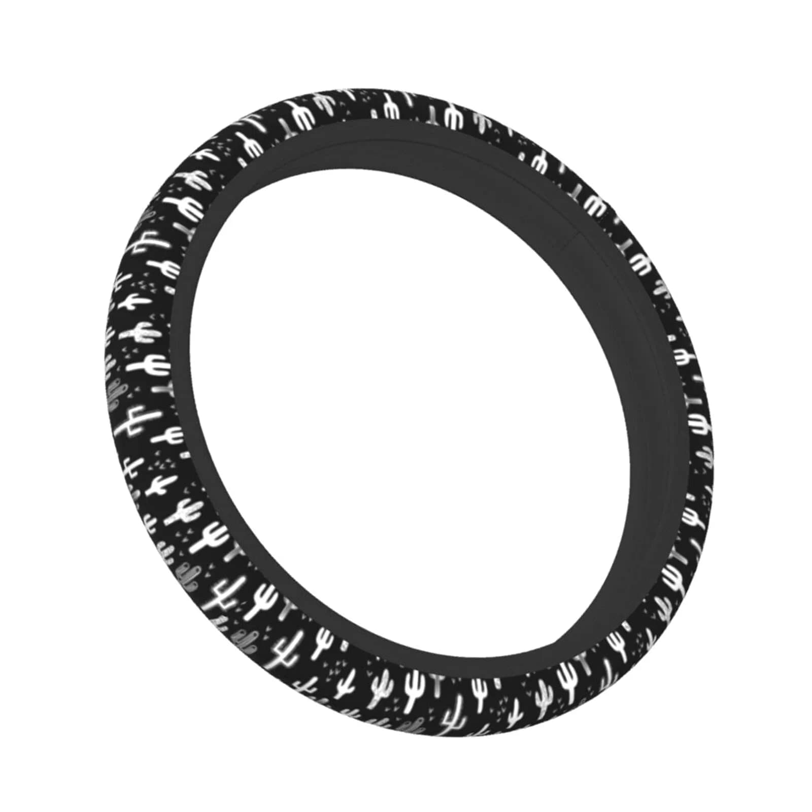 KUOAICY Fun Western Cactus Steering Wheel Cover 15 in | Breathable Neoprene, Universal Fit