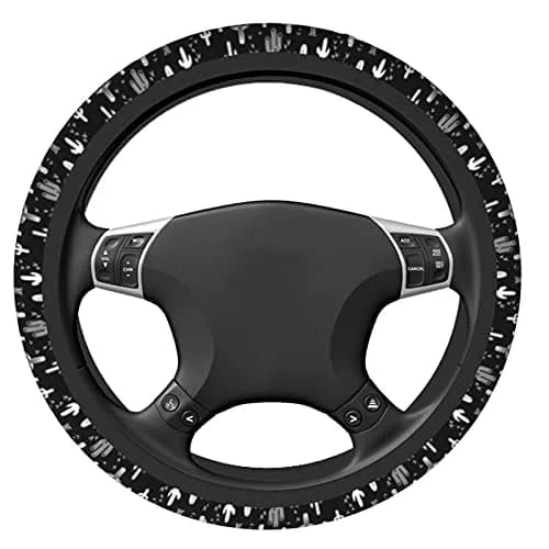 KUOAICY Fun Western Cactus Steering Wheel Cover 15 in | Breathable Neoprene, Universal Fit thumbnail 3