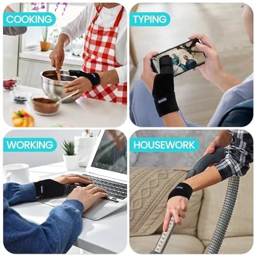 GenetGo Trigger Thumb Splint Brace for Right or Left Hand | Black, One Size thumbnail 6