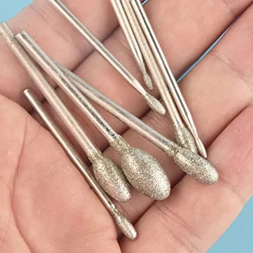 Luo ke Diamond Burr 10 Pcs 0.8mm-6mm Oval Shape | Durable Diamond Particles for Precision Carving thumbnail 4