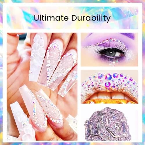 Novani Glass Crystal Rhinestones SS16 (3.8-4.0mm) 1440pcs | Flatback Round Gems for Nail Art, Crafts, Makeup, DIY Decoration thumbnail 6