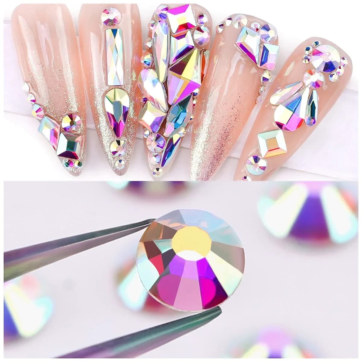 Novani Rhinestones SS12 (3.0-3.2mm) Glass Flatback Crystal AB 1440pcs | Sparkles Like Diamond - view 9