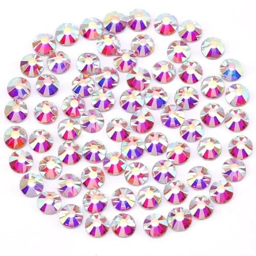novani Crystal AB Rhinestones SS10 (1440pcs, 2.7-2.9mm) Glass Flatback Round Gems | Non-Hotfix for Nail Art & Crafts thumbnail 1