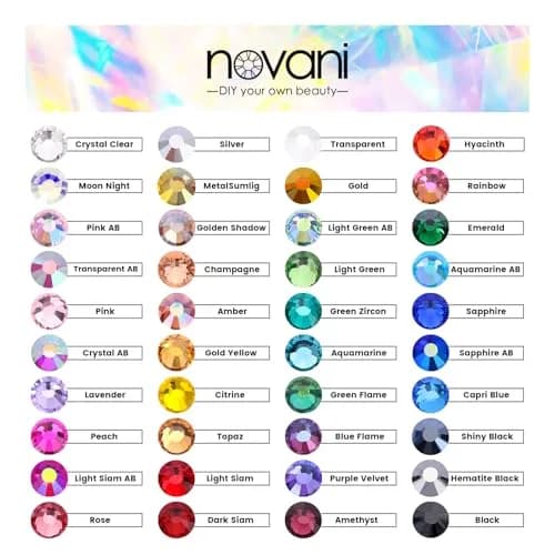 novani Crystal AB Rhinestones SS10 (1440pcs, 2.7-2.9mm) Glass Flatback Round Gems | Non-Hotfix for Nail Art & Crafts thumbnail 7