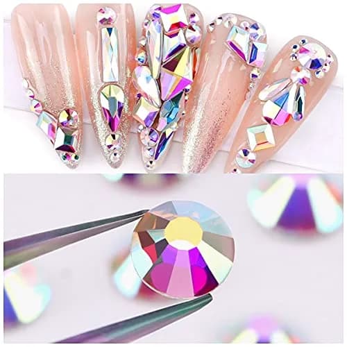 novani Crystal AB Rhinestones SS10 (1440pcs, 2.7-2.9mm) Glass Flatback Round Gems | Non-Hotfix for Nail Art & Crafts thumbnail 9