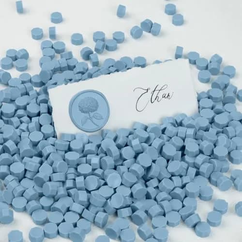 UNIQOOO Dusty Blue Sealing Wax Beads Nuggets 540 Pcs | Perfect for Wedding Invitations, Gift Wrapping, Wine Packages, Arts and Crafts Project thumbnail 6
