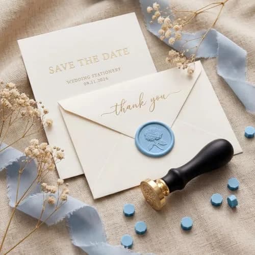 UNIQOOO Dusty Blue Sealing Wax Beads Nuggets 540 Pcs | Perfect for Wedding Invitations, Gift Wrapping, Wine Packages, Arts and Crafts Project thumbnail 2