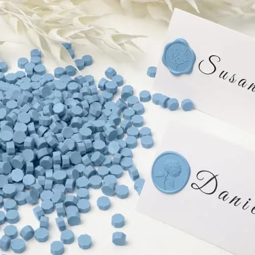 UNIQOOO Dusty Blue Sealing Wax Beads Nuggets 540 Pcs | Perfect for Wedding Invitations, Gift Wrapping, Wine Packages, Arts and Crafts Project thumbnail 3