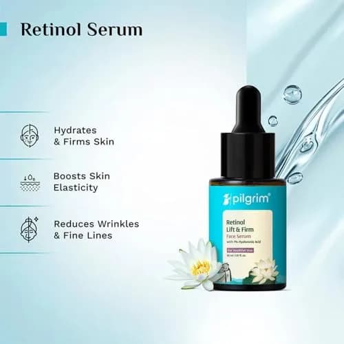 Pilgrim Retinol 0.5% Serum with 1% Hyaluronic Acid 30ml (1.01 Fl Oz) | Anti-Aging Face Serum for Wrinkles & Fine Lines thumbnail 3