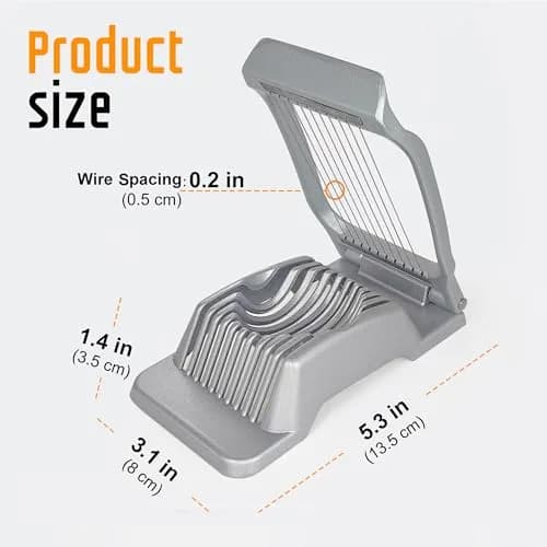REDSETS Multipurpose Heavy Duty Aluminium Egg Slicer with Stainless Steel Wire | 9 cm (3.5 in) Slices thumbnail 4