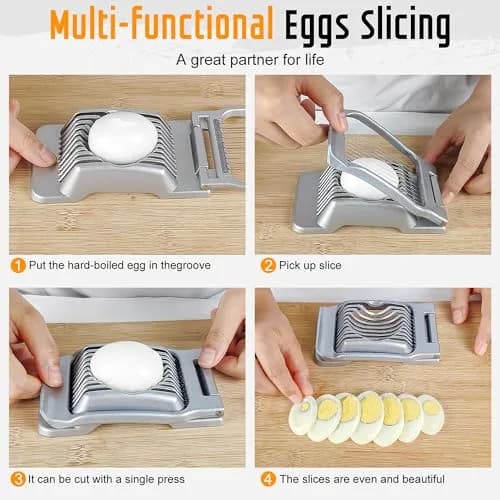 REDSETS Multipurpose Heavy Duty Aluminium Egg Slicer with Stainless Steel Wire | 9 cm (3.5 in) Slices thumbnail 5