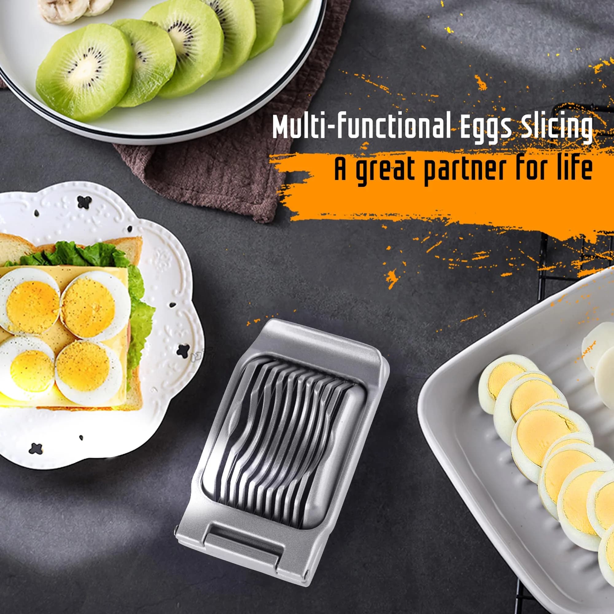 REDSETS Multipurpose Heavy Duty Aluminium Egg Slicer with Stainless Steel Wire | 9 cm (3.5 in) Slices - view 7